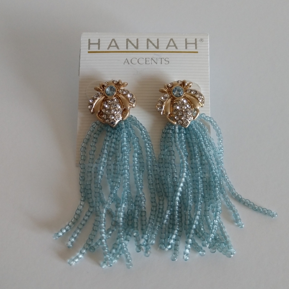 HANNAH 🐝 NEW Rhinestone & Tassel Stud Earrings